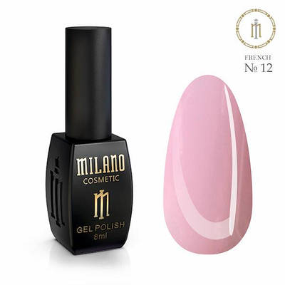 Гель-лак Milano 8ml French No12 шилак для манікюру шелак для полімеризації в Led лампі