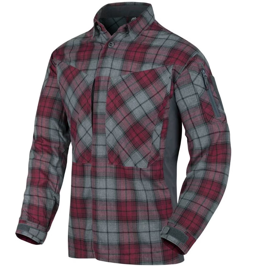 Сорочка тактична Helikon-Tex MBDU Flannel Ruby Plaid D/R KO-MBD-PO-P1