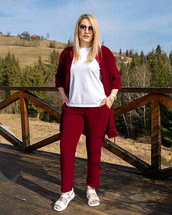 Стильний жіночий костюм, тканина "Жатка" 50, 56, 58, 60, 62 розмір 50, фото 1