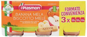 Пюре Plasmon Bananа Mela Biscotto Miele 3х120гр