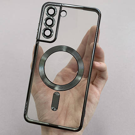 Чохол для Samsung Galaxy S21 FE чохол з магсейф із захистом камери на телефон самсунг с21 фе чорний h3b, фото 1