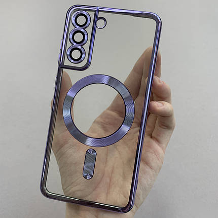 Чохол для Samsung Galaxy S21 FE чохол з магсейф із захистом камери на телефон самсунг с21 фе бузковий h3b, фото 1