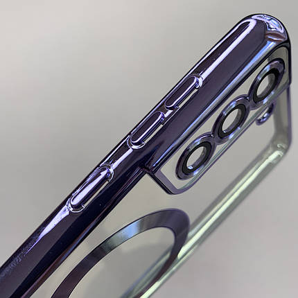 Чохол для Samsung Galaxy S21 FE чохол з магсейф із захистом камери на телефон самсунг с21 фе бузковий h3b, фото 3