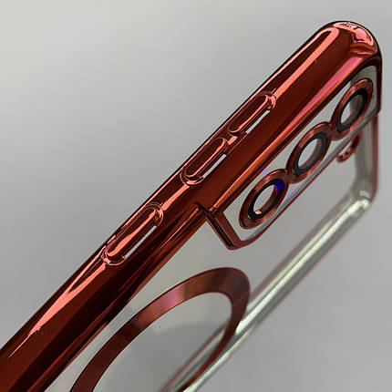 Чохол для Samsung Galaxy S21 FE чохол з магсейф із захистом камери на телефон самсунг с21 фе червоний h3b, фото 3