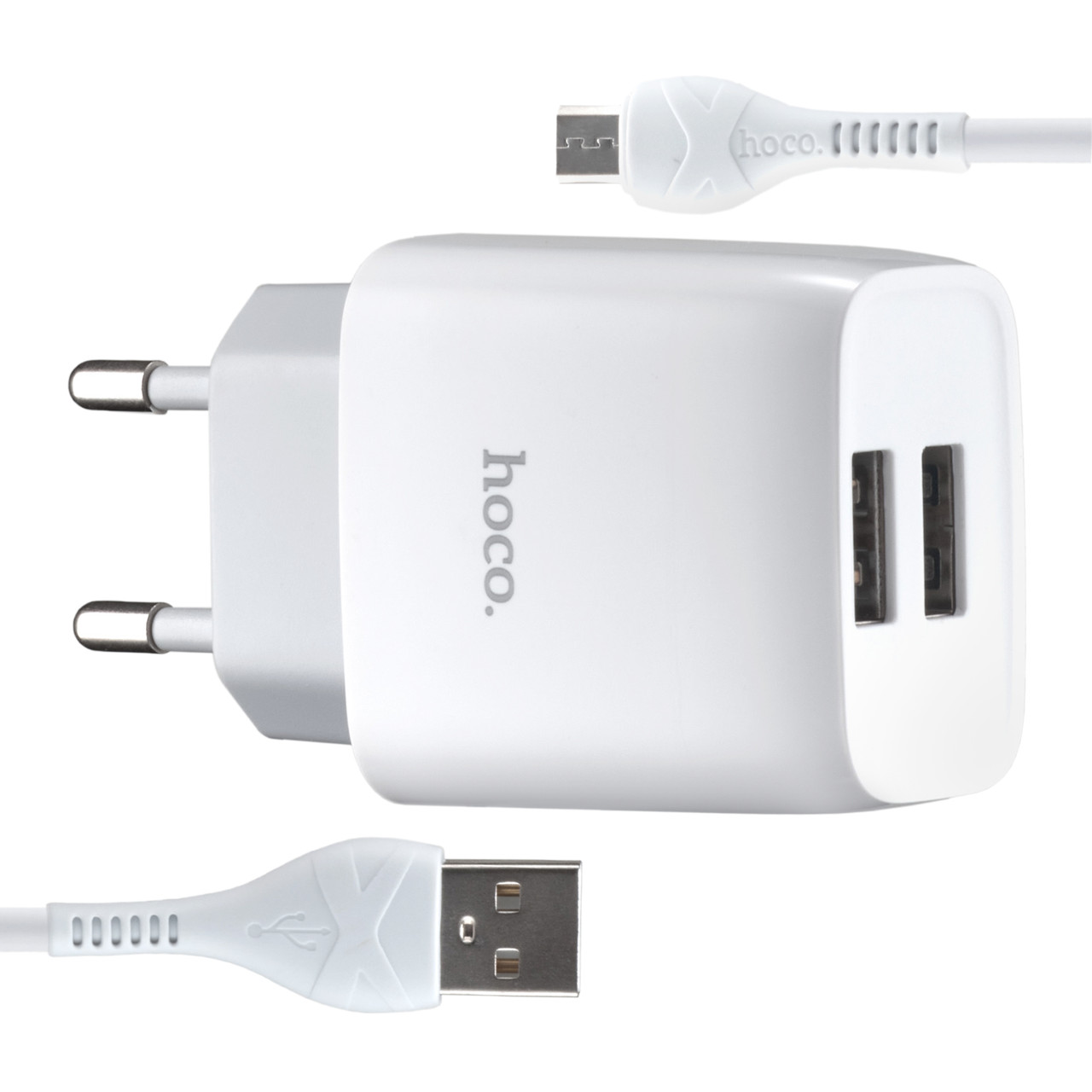 МЗП Hoco C73A Glorious dual port charger set ( Micro ) ( EU ) White