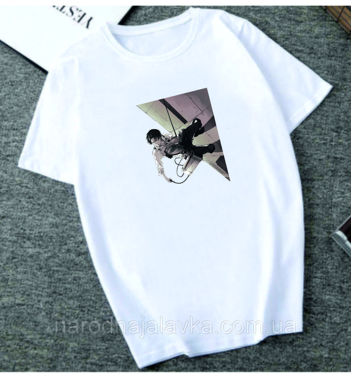 Футболка Атака титанів аніме. Капрал Леви. Леві Аккерман