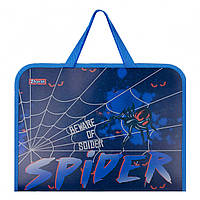 Папка-портфель А4 "Spider" 1Вересня на молнии с тканевыми ручками сумка для ескизов, чертежей и бумаги