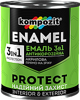 Эмаль антикоррозионная 3 в 1 PROTECT Шелковисто-матовый