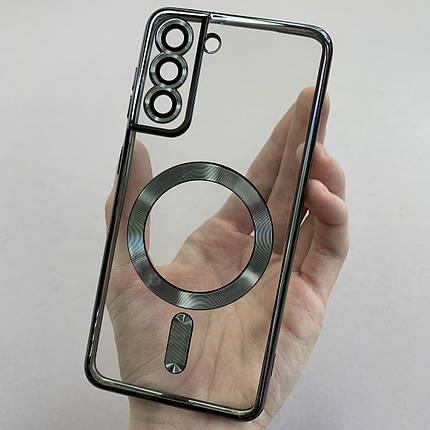 Чохол для Samsung Galaxy S21 чохол з магсейф із захистом камери на телефон самсунг с21 чорний h3b, фото 1