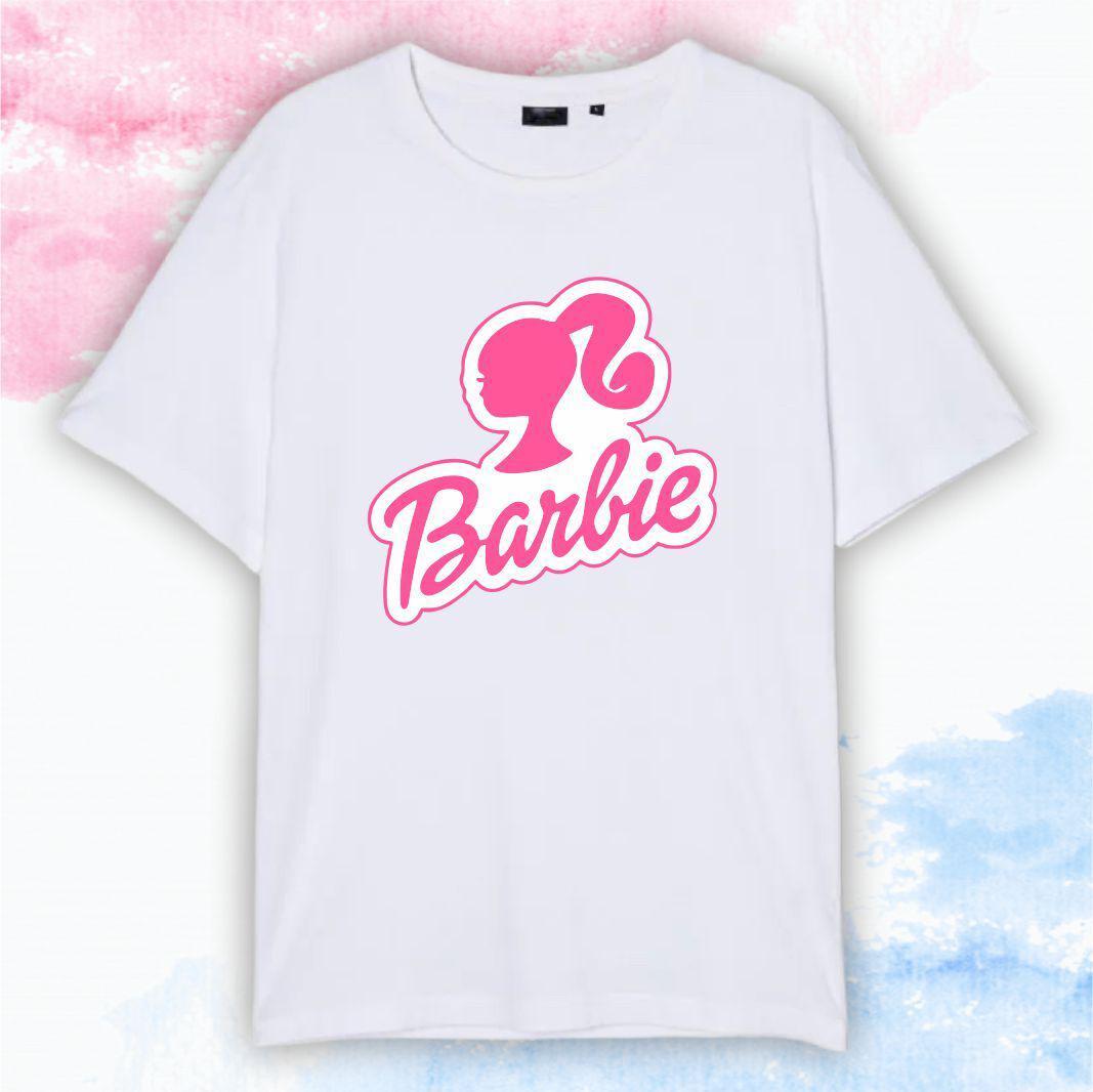 Футболка детская "Barbie" Логотип с силуэтом - Белый - 116
