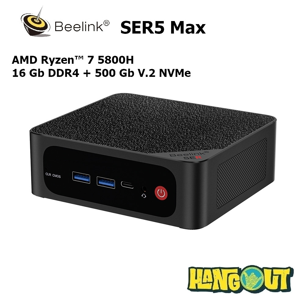 Beelink SER5 Max Mini PC AMD Ryzen 7 5800H, 16GB+500GB - фото 1 - id-p1933637397