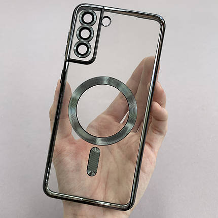 Чохол для Samsung Galaxy S21 Plus чохол з магсейф із захистом камери на телефон самсунг с21 плюс чорний h3b, фото 1