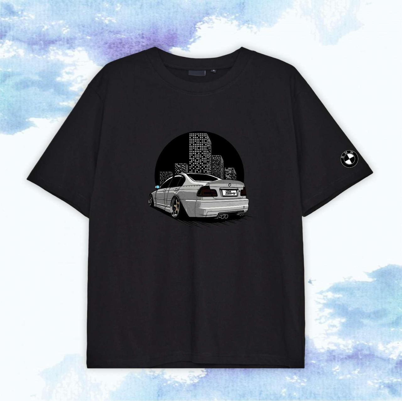 Футболка с принтом "BMW" город - Черный - XS, фото 1