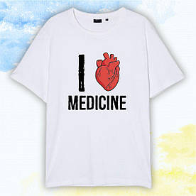 Футболка "Врачам" I love medecine - Белый - XS