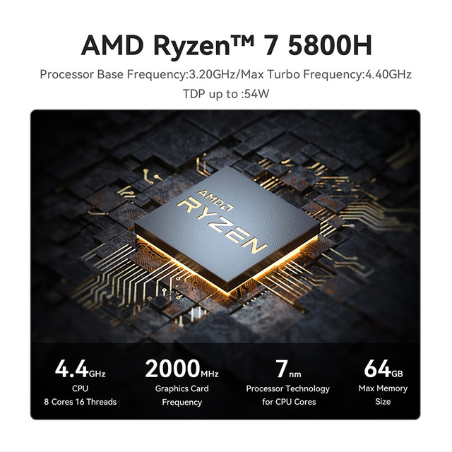 Beelink SER5 Max Mini PC AMD Ryzen™ 7 5800H, 16GB+500GB