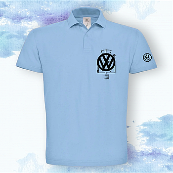 Поло с принтом "Volkswagen" Геометрия - Голубой - S