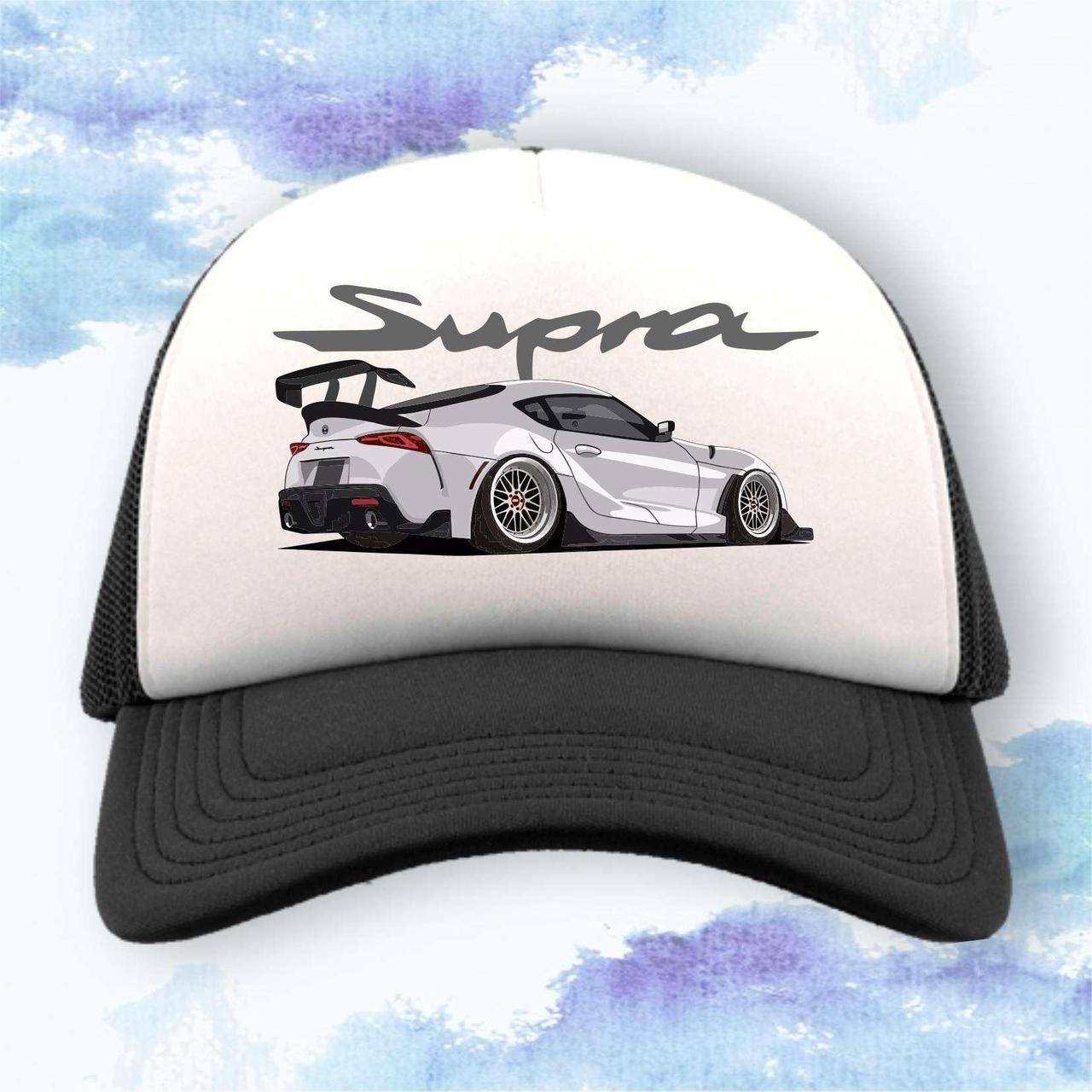 Кепка тракер "Toyota Supra" Серая - Белый, фото 1