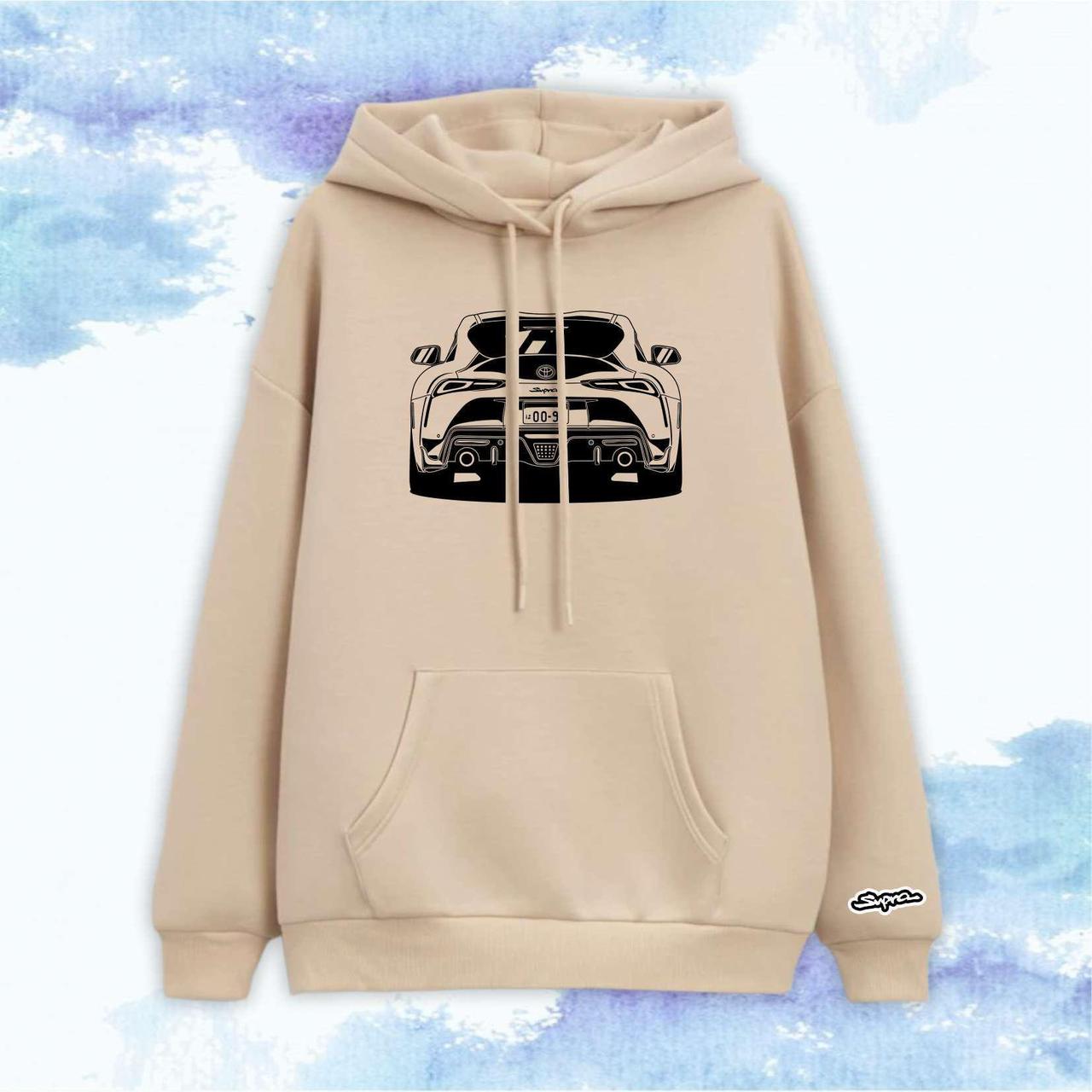 Худи с принтом "Toyota Supra" Зад - Бежевый - XS, фото 1