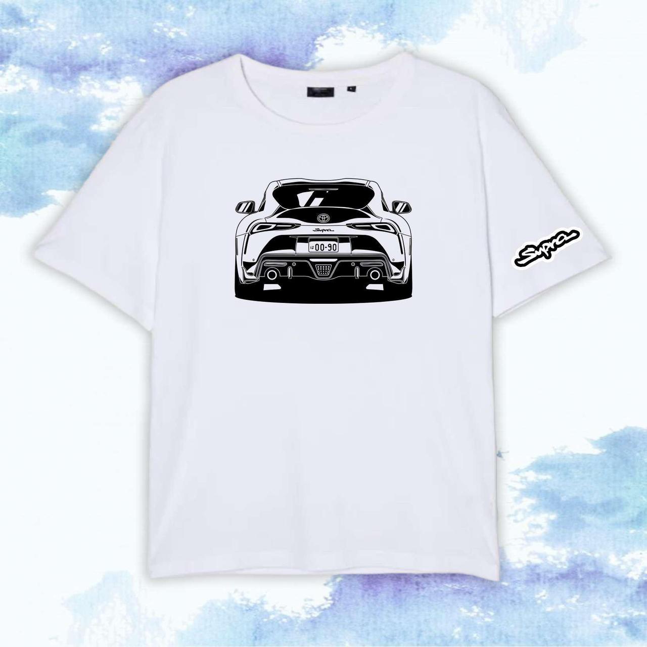 Футболка с принтом "Toyota Supra" Зад - Белый - XS, фото 1