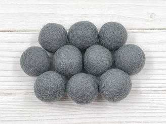 Кульки з вовни 2,5 см - колір №06 Сірий