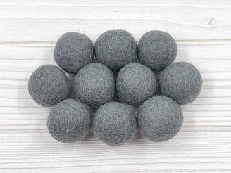 Кульки з вовни 2,5 см - колір №06 Сірий