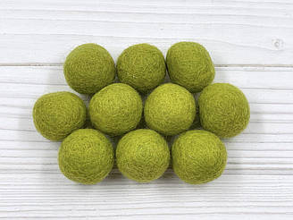 Кульки з вовни 2,5 см - колір №11 Оливковий