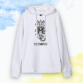 Худи "Знак зодиака" Скорпион - Белый - XS