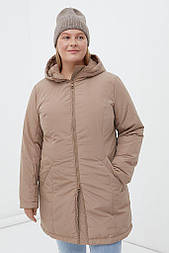 Подовжена жіноча куртка Finn Flare FWB160129-608 бежева 2XL