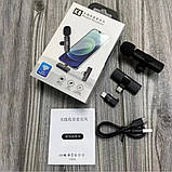 Бездротовий петличний мікрофон К8 з шумопоглинанням для відеозйомки з ресивером iPhone/TypeC, фото 10