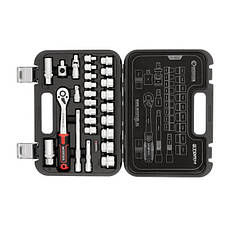 Набір інструментів 1/2 "& 1/4", 56 од., Cr-V INTERTOOL ET-8056, фото 4