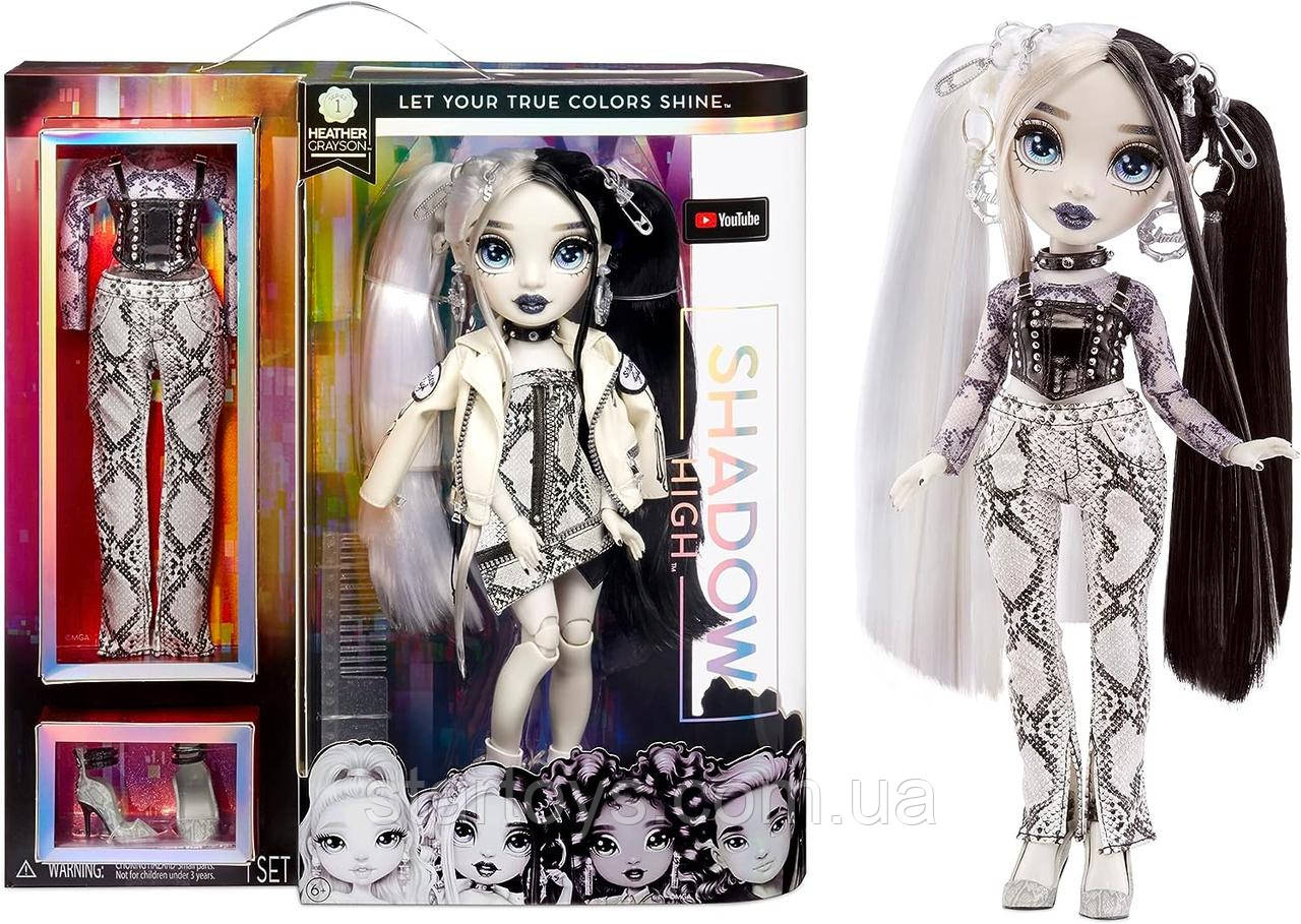 Рейнбоу Хай Шедоу Хай Хізер Грейсон Rainbow High Shadow High Heather Grayson- Grayscale Fashion Doll, фото 1