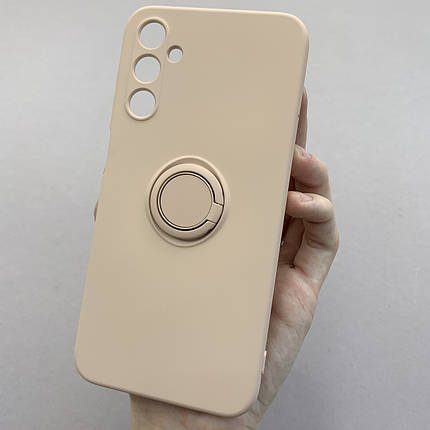 Чохол для Samsung Galaxy A24 4G матовий з кільцем-тримачем чохол на телефон самсунг а24 4г пудровий cfc, фото 1