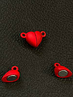 Магнитный замок "сердце" Размер - 11×16 мм. Цвет - красный