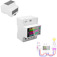 WiFi лічильник електроенергії однофазний 220В 100А DIN, захист, Atorch AT4PW