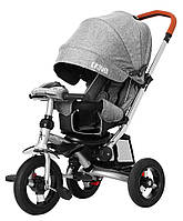Детский трехколесный велосипед Tilly Travel (Тилли Тревел) T-387/1 Grey (серый цвет) с родительской ручкой