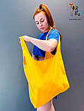 Жовта сумка пакет шопер з саржі без друку Розмір: 40cм х 60см, фото 8