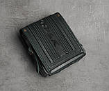 Шкіряна сумка ручної роботи з тисненим орнаментом, шкіряна сумка-барсетка через плече, фото 3