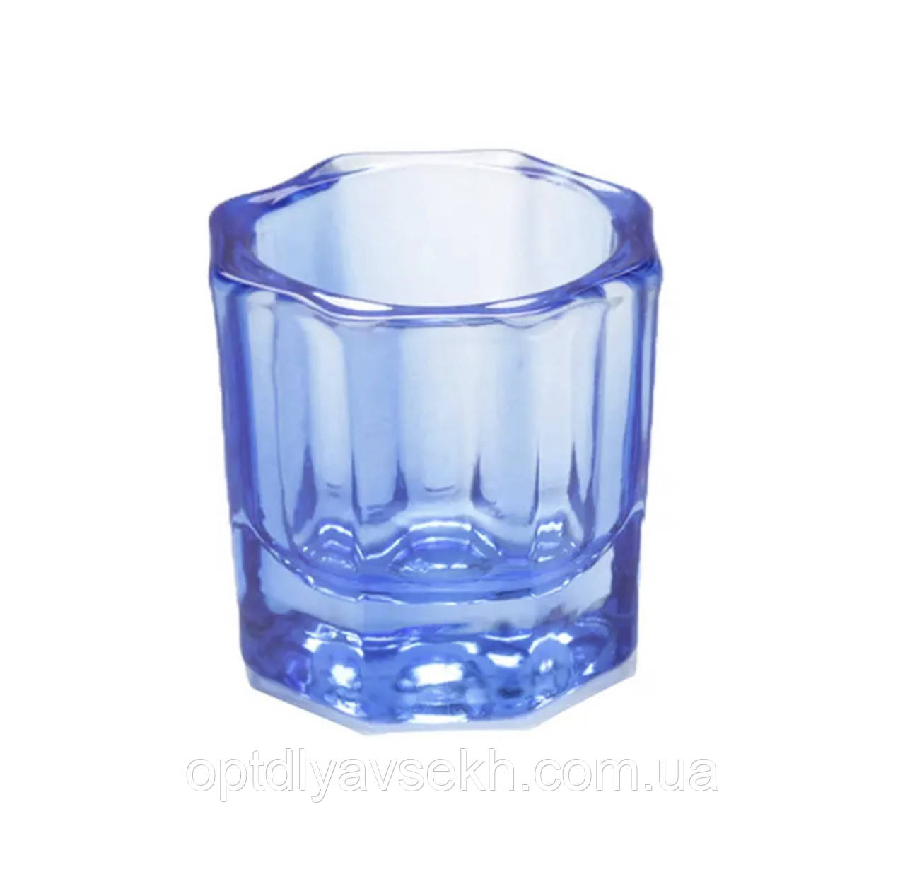 Скляний маленький стаканчик для мономеру Синій