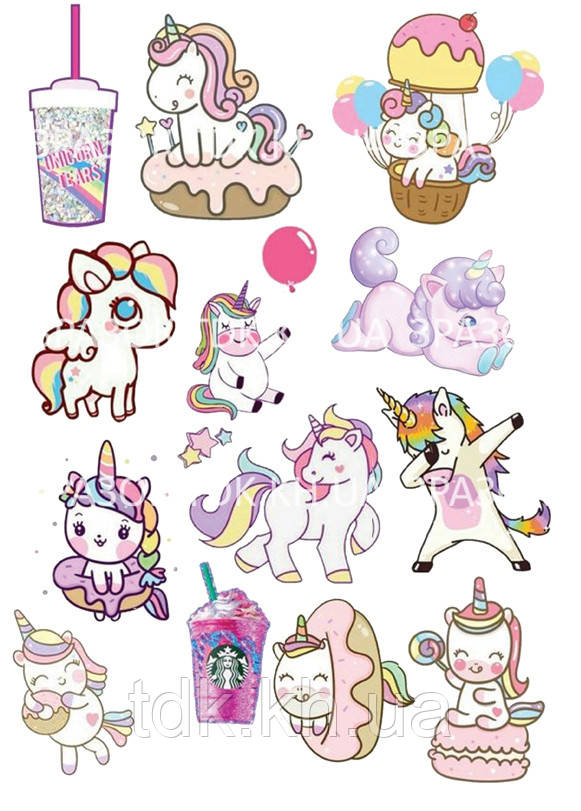 Єдинороги 002 друк на вафельному папері