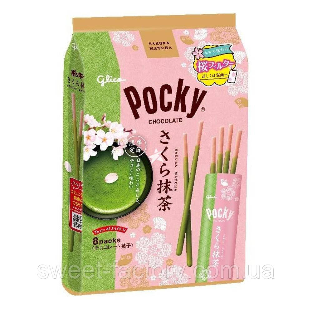 Соломка Pocky Glico Sakura Matcha 101g - фото 1 - id-p1933696058