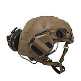 Активні навушники Earmor M31H (Helmet version) з кріпленням ARC rail. Койот, фото 3