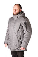 Куртка -парка зима мужская серый меланж 52, Темно-синий в мелкую полоску