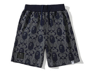 Шорти Bape x Coach Shark Unisex Grey Oversize Shorts - CA1117A1