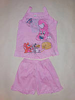 Костюм для девочки майка и шорты DL на рост 98 см Розовый (ю302)