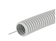 Труба ПВХ гнучка гофр. д. 16мм, важка з протяжкою, колір сірий, посилена, ДКС 91516