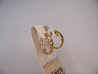 Золоті жіночі сережки кільця (конго) вага 4,93 г Діаметр 2 см.
