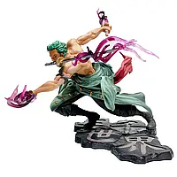 Фигурка One Piese из аниме Roronoa Zoro, Ван Пис фигурка ПВХ на подставке с 3 мечами 10 см