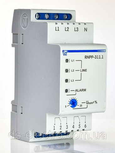 Трифзане реле напруг і контролю фаз РНПП-311.1