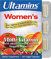 Ultamins Women's Multivitamin with CoQ10 Mushrooms Enzymes Veggies & Berries 60 капсул (4384304838)