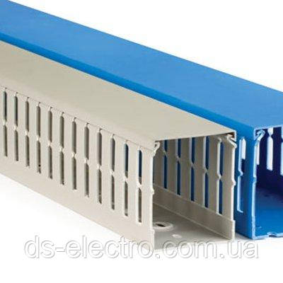 Короб перфорований, T1-EF 25x80, крок 10 мм, перф. 4 мм, довжин. 2 м, сірий, фото 1